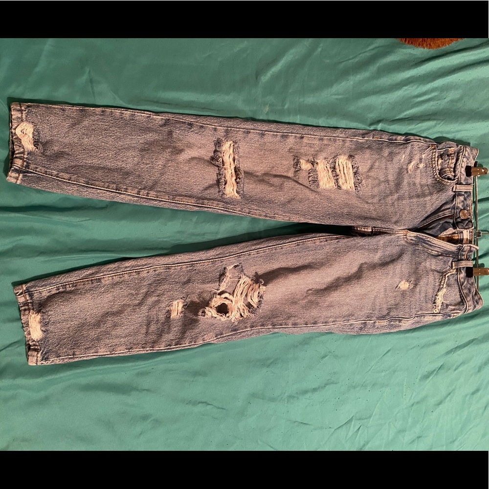 Ripped jeans.